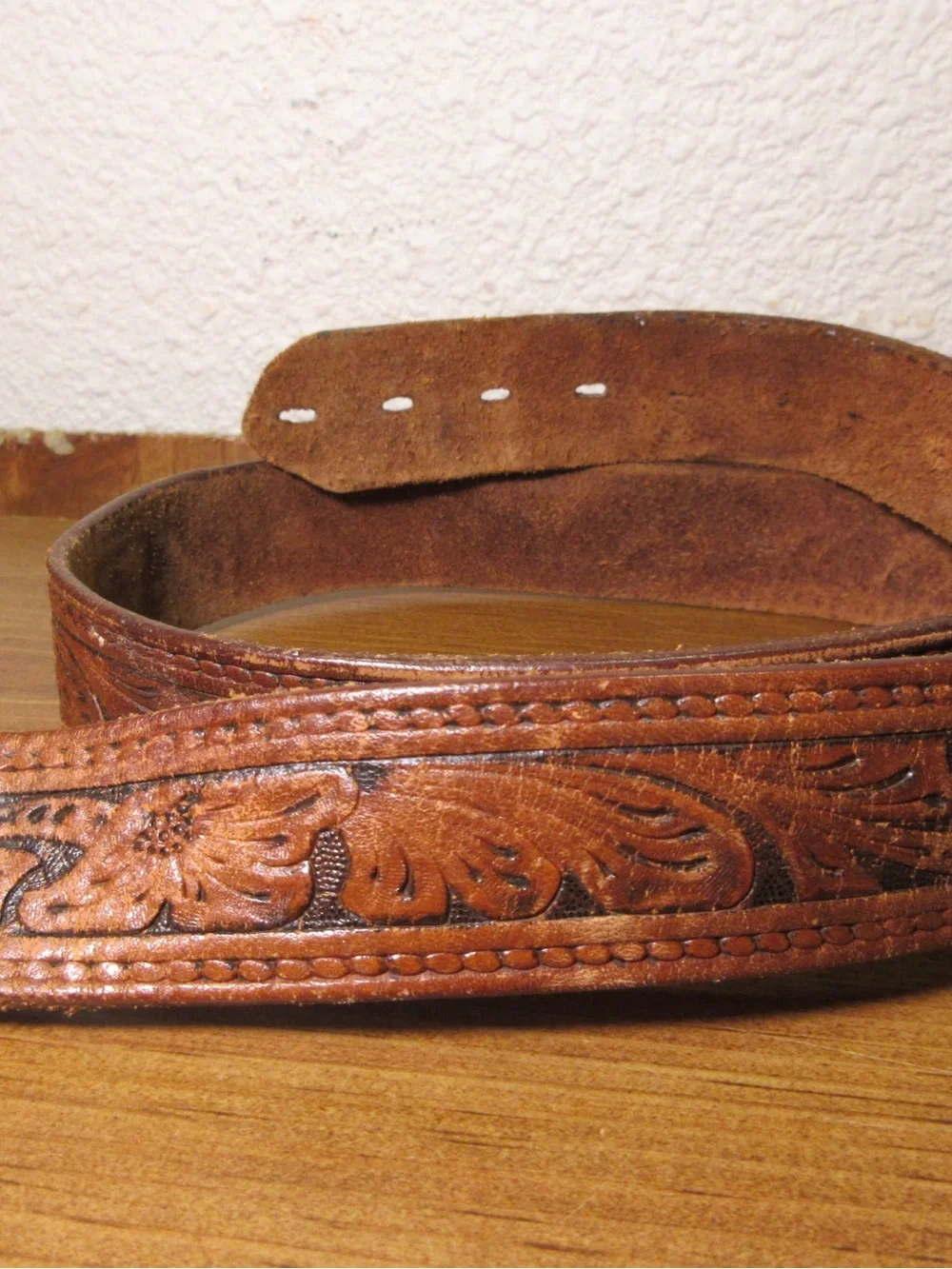 Ford Silver-Tone Embossed Automobile Buckle with Brown Leather Belt